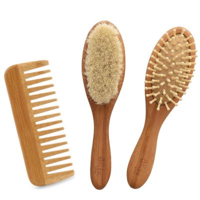 China Eco-Friendly Cushion Air Vent Paddle Hair Sweep Natural Wooden Scalp Massaging Pins Bristle Detangler Bamboo Hairbrush for sale