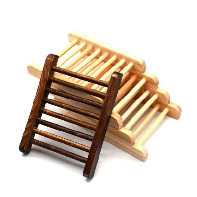 China 100% Modern Biodegradable Recycled Waste Wooden Bamboo Soap Dish Tray Box Plate Dish Holder Wooden Soap Dish Holder Nature Wood for sale