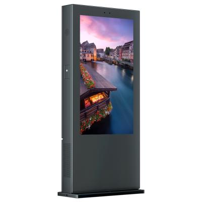 China Outdoor Floor Standing Outdoor Digital Signage High Brightness Transparent LCD Advertising Display Stands for sale