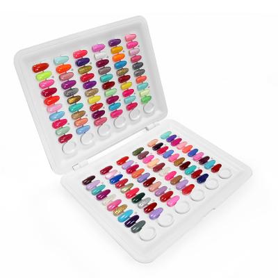 China For Showing Easy / Eco-friendly / Durable / Portable White Acrylic Nail Display Book, Showing Gel Polish Color Card With 120pcs Full Removeable Nail Art Tips for sale