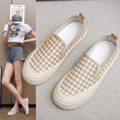 China 2023 Summer New Trend Fashion Women's Casual Shoes Woven Canvas Breathable Sports Woven Lightweight Fashion Lightweight Running Shoes for sale