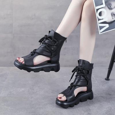 China Cushioning 2023 Summer High Quality Women's Boots Sandals Whip Soft Unique Vintage Casual Shoes for sale