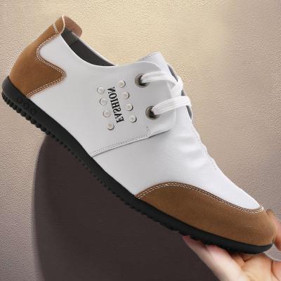 China 2023 fashion trend white men's shoes men's walking flat shoes unique soft leather men's casual shoes for sale