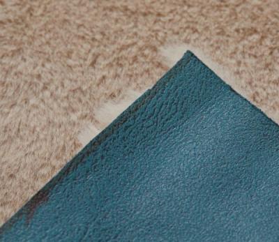 China Light Brown Garment Faux Fur Fabric Blue Color Leather Bonded Animal Imitated for sale