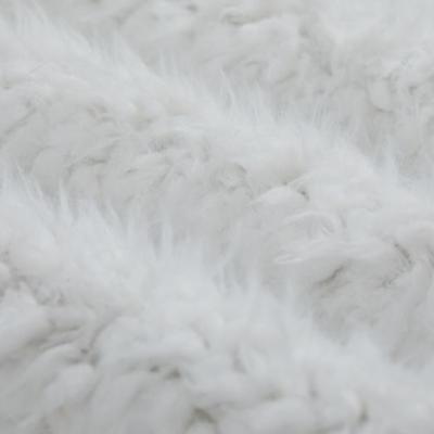 China Garment Fabric Faux Fur Sherpa Fleece Faux Fur 100% White Color Polyester Home Textile Garment Knitted for sale