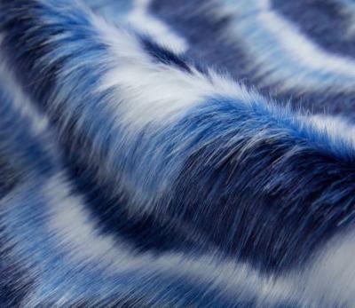 China Auto Upholstery Colorful Style Long Pile Faux Fur Fabrics Jacquard Stripes Plush Faux Fur Fabrics OEM 100 Acrylic Faux Fur Fabrics for sale