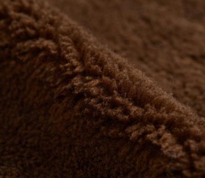 China Good Auto Upholstery Brown Color Sherpa Fleece Faux Fur Fabric Provided for sale