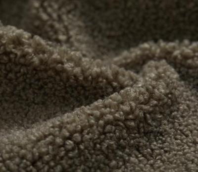 China Brown Color Auto Sherpa Fleece Wholesale Curly Upholstery Faux Fur Fabrics for sale