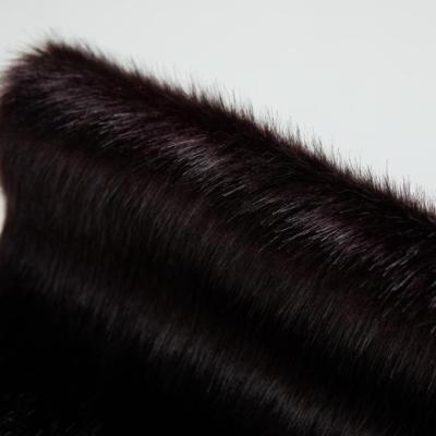 China Auto Upholstery Dark Very Soft Wine Color Hand Feeling Short Pile Faux Fur Fabrics OEM Any Design for sale