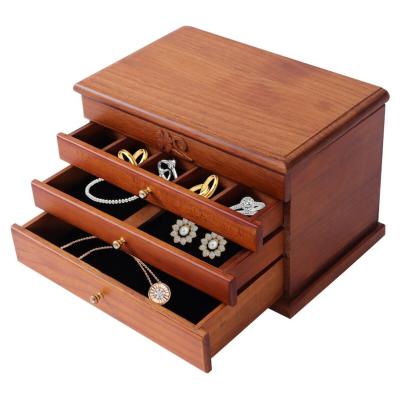 China New Chinese Style Custom Luxury Wooden Jewelry Box Jewelry Display Storage Box for sale