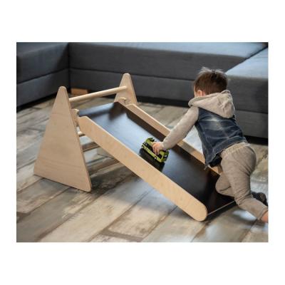 China Modern Wooden Climbing Slide With Triangle Climbing Frame For Babies 6 months And Older for sale