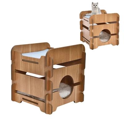 China Breathable Home Life Modern Multifunctional Pet House Bed Wooden Detachable Cat Furniture for sale