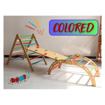 China Modern 2023 Popular Folding Wooden Climbing Frame Indoor Playground Climbing Toys for sale