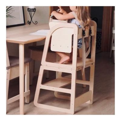 China Modern Chair Integrated Wooden Learning Tower Children's Kitchen Helper for sale