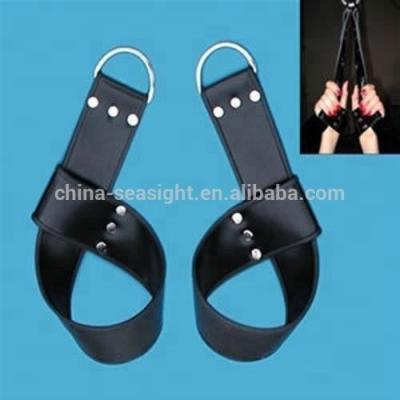 China Straps Wrinkle Wrist Handcuffs Slave Restraint Bondage Snap SS-18025 by Armbinder for sale