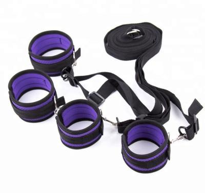 China Adjustable Handcuffs Wrist Ankle Cuffs for Women and Men Straps Set Couples Bedroom Pleaure Toy Play SS-180621 for sale