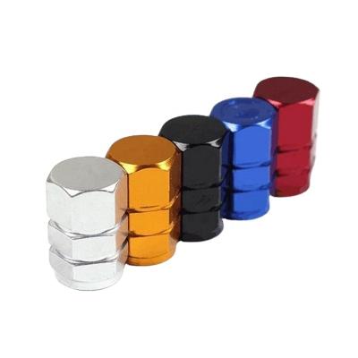 China AL Wholesale Aluminum Alloy Tire Hexagon Valve Nose Cover Car Aluminum Alloy Tire Dust Cover for sale