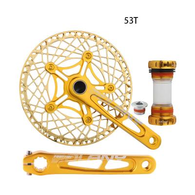 China 53T 56T Mountain Bikes Folding Bike Crank Sprocket Set 170mm Axle 130 BCD Aluminum Alloy Ceramic Crank Gear Set for sale