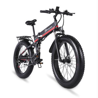 China Aluminum Alloy US EU Store 26 Inch ebike 48V 12.8Ah Fat Tire Electric Bike 1000 W Foldable Electric Bike for sale