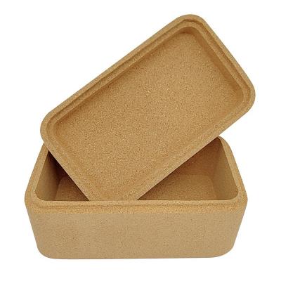 China Natural Durable Cork Box With Lid Storage Containers For Daily Storage Te koop