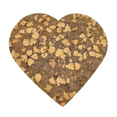 China Custom Heart Cork Placemat With Cork Fabric Cork Coasters Trivet Table Mat en venta