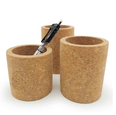 China H. 10cm Cork Pen Pot Holder Office Stationery Lightweight Desk Tidy for sale