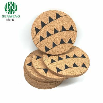 China Natural Wholesale Round Cup Mat Customized Eco Friendly Cork Coaster zu verkaufen