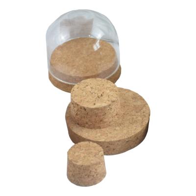 China FSC OEM Decor Natural Cork Lids Glass Dome Cork Base Nontoxic for sale