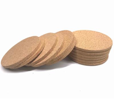 China Round Natural Cork Coasters 0.25