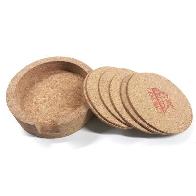 China Multifunctioneel 6 Pak Cork Beverage Coasters Set FSC Crackproof met Houder Te koop