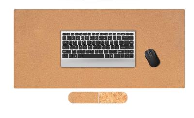 China 90x40cm 65x45cm Cork Table Pad Protective Cork Desk Mat Moistureproof for sale