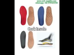 Non slip Antibacteria Comfortable cork insole cork shoe inserts for men women children