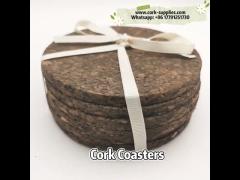 Black Carbonized Round Modern Cork Placemats Cork Trivets For Hot Dishes