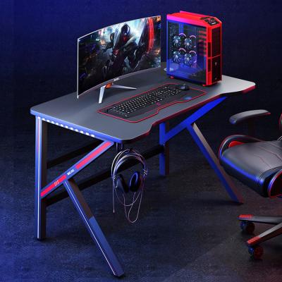 China (Size)Adjustable Modern Desk Desk K Shaped RGB Multi Color Gaming Table PC Gaming Desk For Gamer for sale