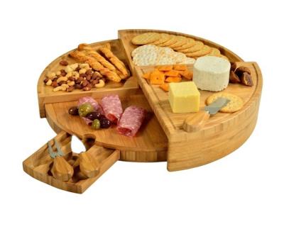 China Viable Unique Wooden Mini Charcuterie Platter Bamboo Cheese Cutting Board Gift Set Charcuterie Board and Cutlery Set for sale