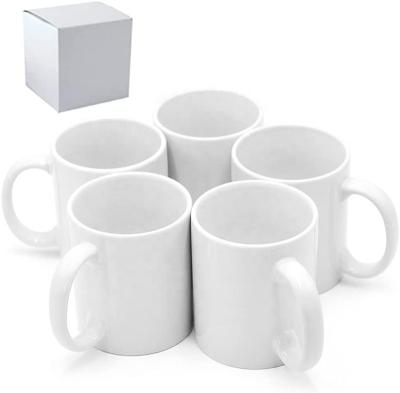 China Viable Plain Sublimation White Ceramic Mug 11OZ Blanks Sublimation Ceramic Mugs for sale