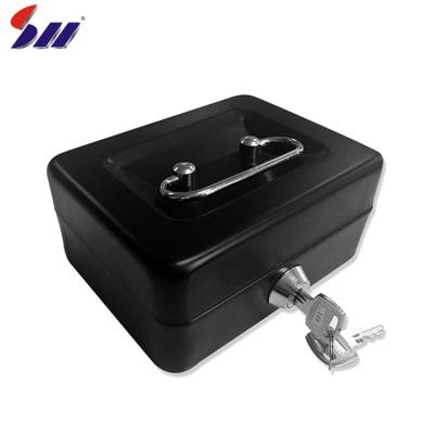 China Goods/Safety 125*94*58mm Small Removable Cash Tray Metal Safety Coin Slot Cash Box With Key Lock for sale