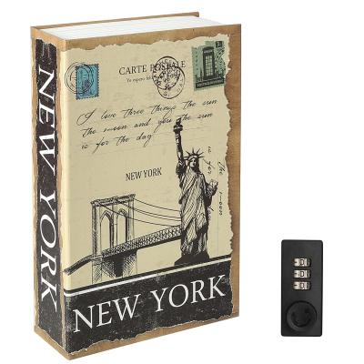 China Library Bypass Book Safe With Combination Lock , NEW YORK LONDON Home Hidden Safe BOOK BOX for sale