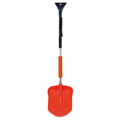 China Multifunctional Plastic Snow Shovel Snow Removal Car Shovel With Aluminum Handle With Snow Scraper 3 IN 1 for sale