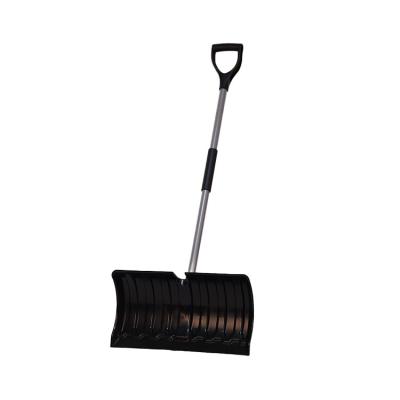 China Plastic Snow Shovel Snow Pusher With Steel Handle Heavy Duty Snow Shovel Suitable For Driveway Or Sidewalk Clearing 21.5IN for sale