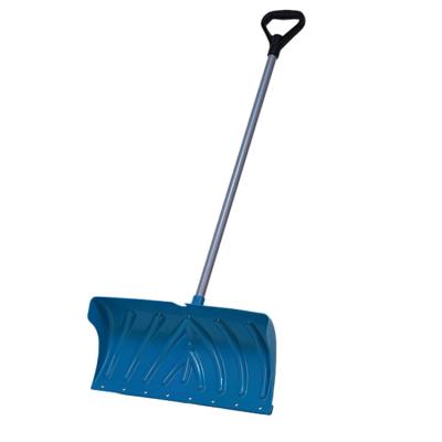 China Plastic Snow Shovel Snow Pusher With Steel Handle Heavy Duty Snow Shovel Suitable For Driveway Or Sidewalk Clearing 20IN for sale