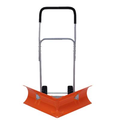 China With soft foam handle. Right Angle Snow Pusher with Wheels and Adjustable Handle Snow Shovel Snow Plow for Driveway or Sidewalk Clearing 27.5