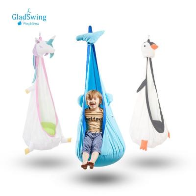 China Contemporary Outdoor Indoor Hanging Chair Kids Swing Pod Kids Swing With Air Cushion for sale