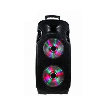 China Gaming Video Dual 10 Inch Rechargeable Trolley Party Speaker With Disco Light for sale