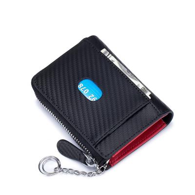 China Men's Leather Border Japanese Card Business Card Bag Foreign Trade Fiber Printing Business Card Bag Carbon Wallet Null RFID for sale