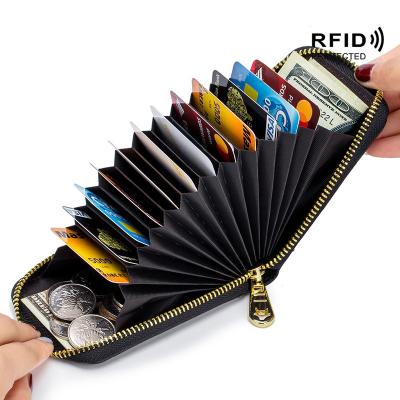 China Fashion Popular Women's Multi Function Exquisite Leather Men's Foreign Trade Card RFID Organ Card Bag Bank Bundle Cards Keychain for sale