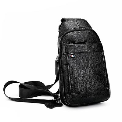 China Hip Hop Men Cross - Body Grain Sling Shoulder Bag Genuine Leather Full Leather Chest Bag for sale