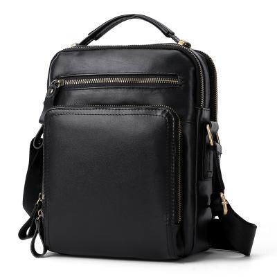 China Custom Business Casual Waterproof Cowhide Waterproof Cowhide Body Handbag Man Shoulder Bag Leather Cross Backpacks for sale