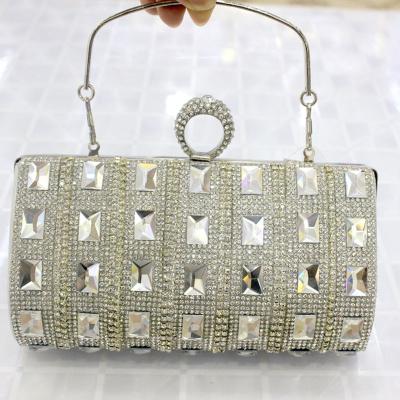 China PU Diamond Evening Clutch Bag Bridal Annual Meeting Dress Garment Bag Diamond Handbag for sale