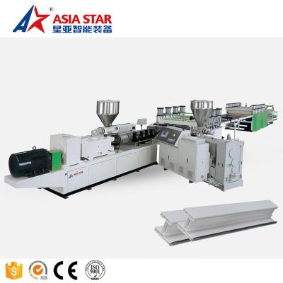 China Plastic sheet pp PE PVC lumber machine/profile production line/ASIA STAR wood composite Double-screw wpc extruder for sale